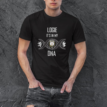 Logie Family Crest DNA In Me Mens Cotton T Shirt 4XL - 2D-tartanvibesclothing