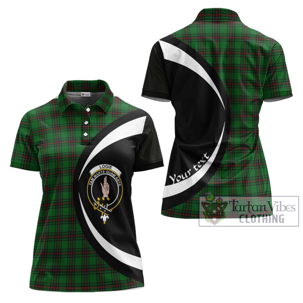 Logie Tartan Women's Polo Shirt with Family Crest Circle Style Women - Tartan Vibes Clothing