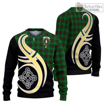 Logie Tartan Ugly Sweater with Family Crest and Celtic Symbol Style Unisex - Tartan Vibes Clothing
