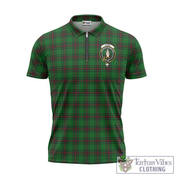 Logie Tartan Zipper Polo Shirt with Family Crest Unisex - Tartan Vibes Clothing