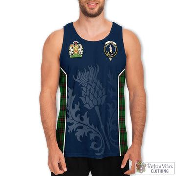 Logie Tartan Men's Tanks Top with Family Crest and Scottish Thistle Vibes Sport Style
