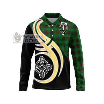 Logie Tartan Long Sleeve Polo Shirt with Family Crest and Celtic Symbol Style Unisex - Tartan Vibes Clothing