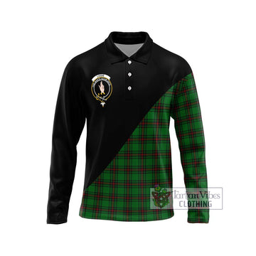 Logie Tartan Long Sleeve Polo Shirt with Family Crest and Military Logo Style Unisex - Tartan Vibes Clothing
