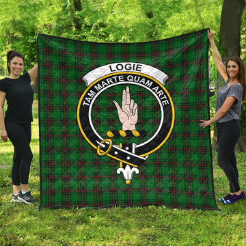 Logie Tartan Quilt with Family Crest