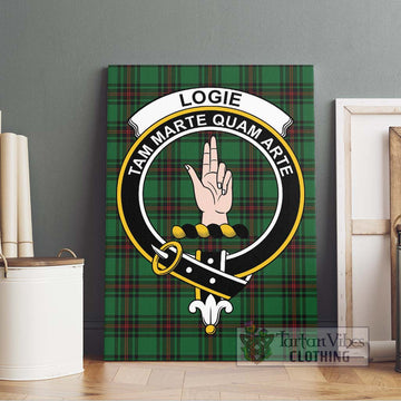 Logie Tartan Canvas Print Wall Art with Family Crest Without Frame - Tartan Vibes Clothing