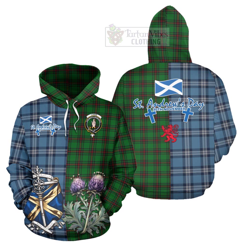 Logie Tartan Hoodie Happy St. Andrew's Day Half Tartan Style Zip Hoodie - Tartan Vibes Clothing