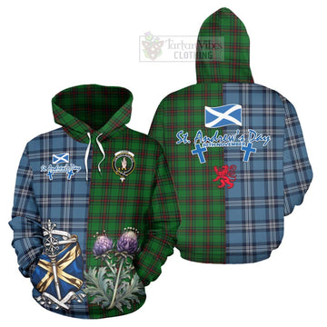 Logie Tartan Hoodie Happy St. Andrew's Day Half Tartan Style Zip Hoodie - Tartan Vibes Clothing