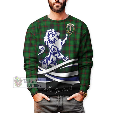 Logie Tartan Sweatshirt with Alba Gu Brath Regal Lion Emblem Unisex - Tartan Vibes Clothing