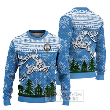 Logie Clan Christmas Ugly Sweater Celtic Reindeer Style Unisex - Tartan Vibes Clothing