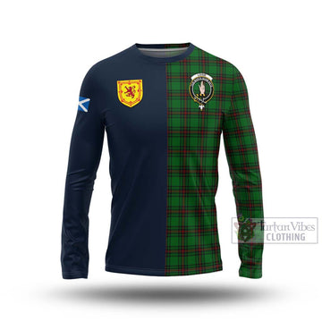 Logie Tartan Long Sleeve T-Shirt Alba with Scottish Lion Royal Arm Half Style Unisex - Tartan Vibes Clothing