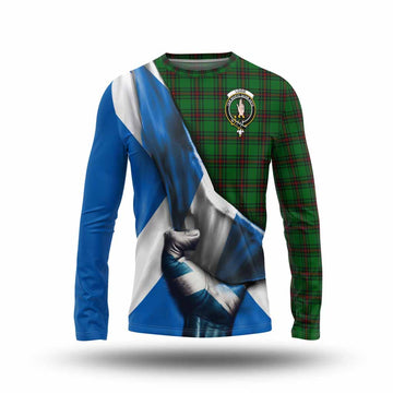 Logie Tartan Long Sleeve T-Shirt with Family Crest Scotland Patriotic Style Unisex - Tartan Vibes Clothing