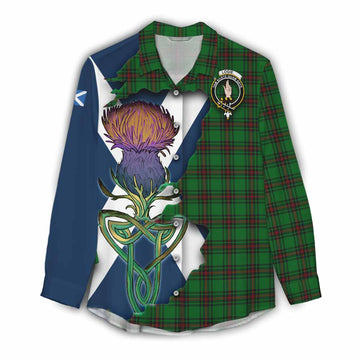 Logie Tartan Family Crest Women's Casual Shirt Scottish Thistle Celtic Inspired Female - Tartan Vibes Clothing