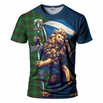 Logie Tartan Family Crest T-Shirt with Scottish Majestic Lion Kid's Shirt - Tartan Vibes Clothing