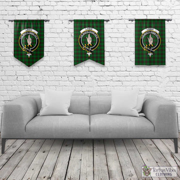 Logie Tartan Gonfalon, Tartan Banner with Family Crest Rectangle - Tartan Vibes Clothing