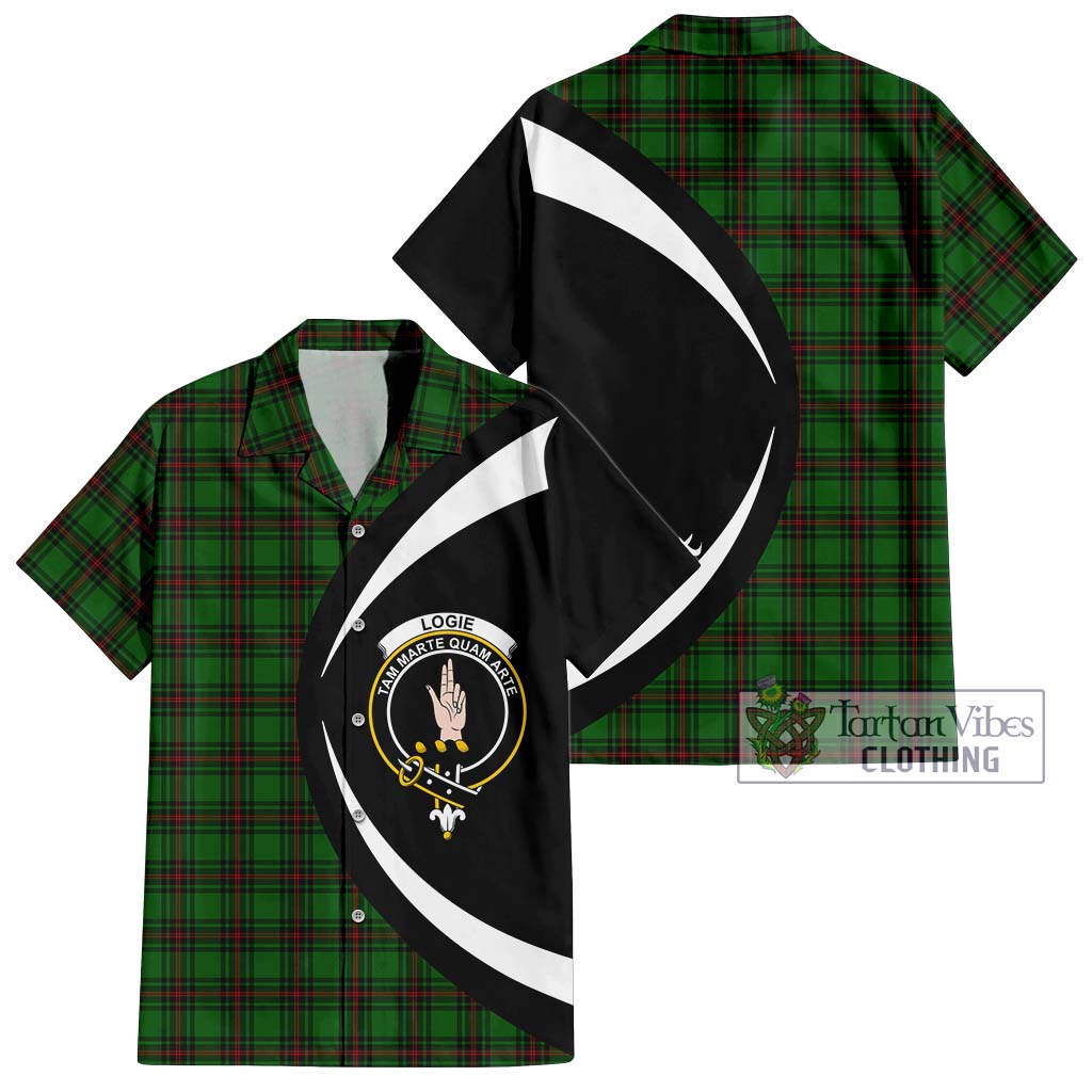 Logie Tartan Hawaiian Shirt with Family Crest Circle Style Kid - Tartan Vibes Clothing