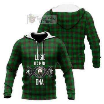 Logie Tartan Knitted Hoodie with Family Crest DNA In Me Style Unisex Knitted Pullover Hoodie - Tartan Vibes Clothing