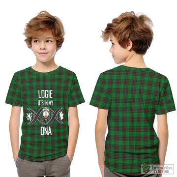 Logie Tartan Kid T-Shirt with Family Crest DNA In Me Style Youth XL Size14 - Tartan Vibes Clothing
