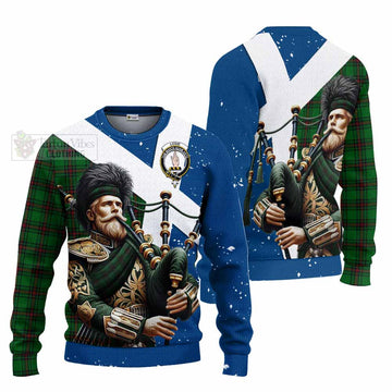 Logie Tartan Knitted Sweater with Family Crest Scottish Bagpiper Vibes Unisex - Tartan Vibes Clothing