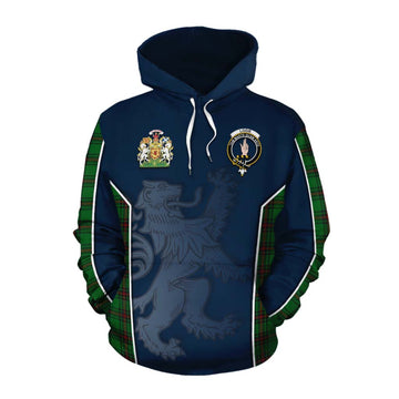 Logie Tartan Cotton Hoodie with Family Crest and Lion Rampant Vibes Sport Style Pullover Hoodie XS - Tartan Vibes Clothing