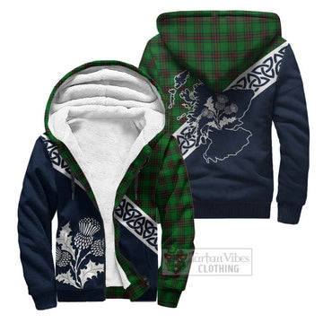 Logie Tartan Sherpa Hoodie Featuring Thistle and Scotland Map Unisex - Tartan Vibes Clothing