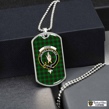 Tartan Vibes Clothing Logie Tartan Dog Tag Necklace with Family Crest