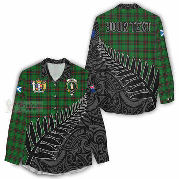 Logie Crest Tartan Women's Casual Shirt with New Zealand Silver Fern Half Style - Tartan Vibes Clothing