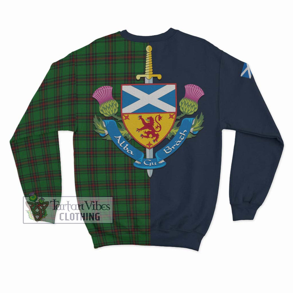 Logie Tartan Sweatshirt Alba with Scottish Lion Royal Arm Half Style - Tartan Vibes Clothing