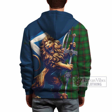 Logie Tartan Family Crest Hoodie with Scottish Majestic Lion - Tartan Vibes Clothing