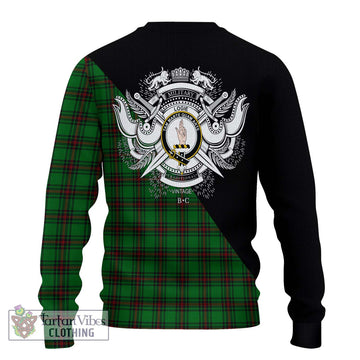 Logie Tartan Ugly Sweater with Family Crest and Military Logo Style - Tartan Vibes Clothing