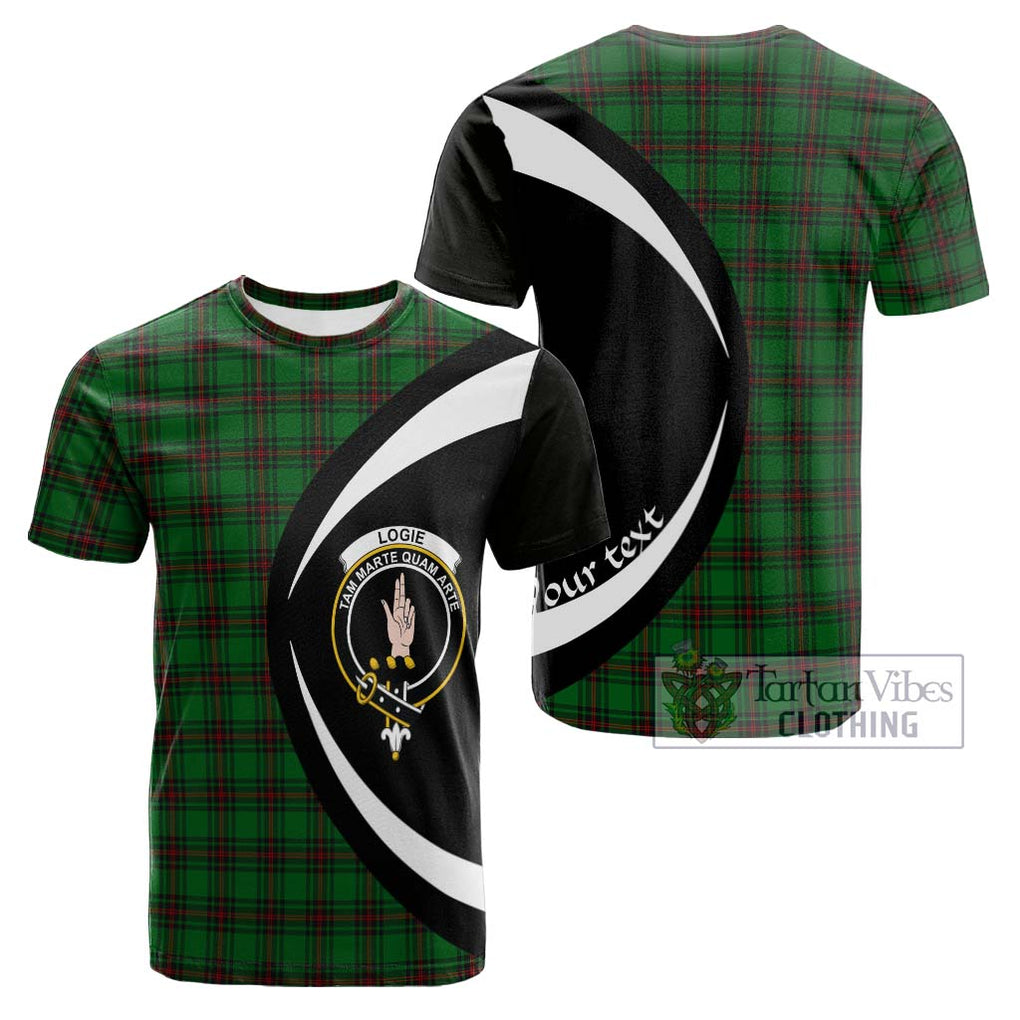 Logie Tartan Cotton T-shirt with Family Crest Circle Style Kid's Shirt - Tartan Vibes Clothing