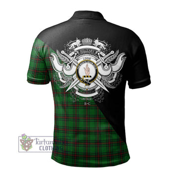 Logie Tartan Polo Shirt with Family Crest and Military Logo Style - Tartan Vibes Clothing