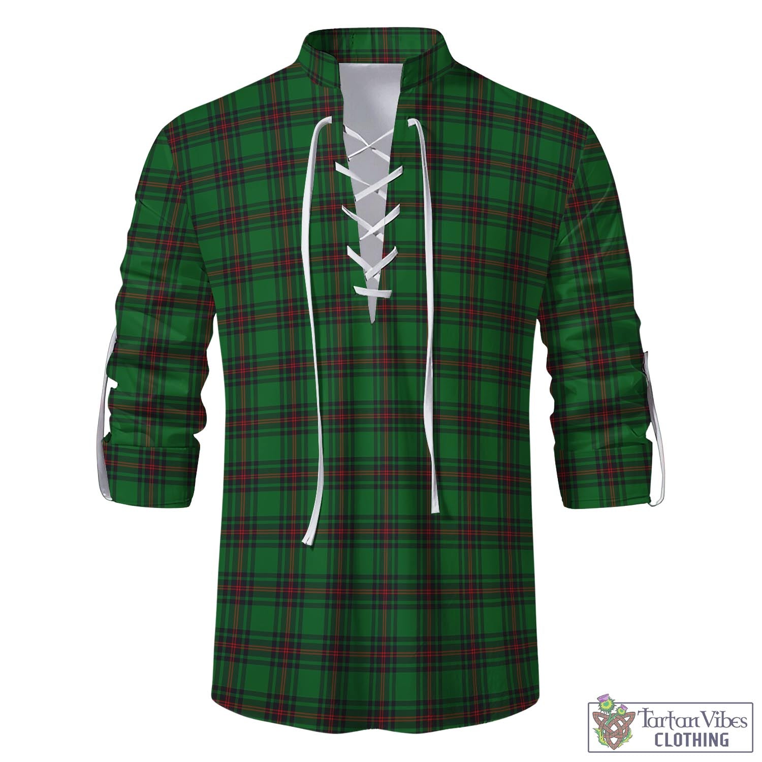 Tartan Vibes Clothing Logie Tartan Men's Scottish Traditional Jacobite Ghillie Kilt Shirt