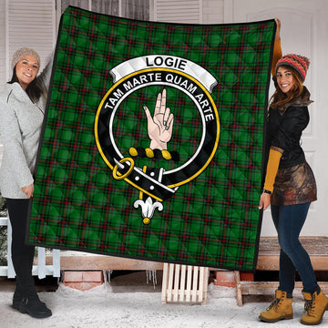 Logie Tartan Quilt with Family Crest