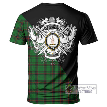 Logie Tartan T-Shirt with Family Crest and Military Logo Style - Tartan Vibes Clothing
