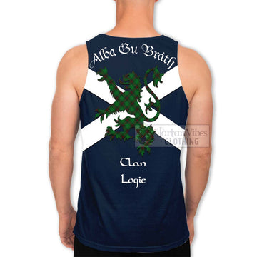 Logie Tartan Lion Rampant Men's Tank Top Proudly Display Your Heritage with Alba Gu Brath and Clan Name - Tartan Vibes Clothing