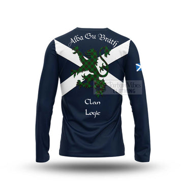 Logie Tartan Lion Rampant Long Sleeve T-Shirt Proudly Display Your Heritage with Alba Gu Brath and Clan Name - Tartan Vibes Clothing
