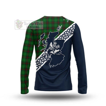 Logie Tartan Long Sleeve T-Shirt Featuring Thistle and Scotland Map - Tartan Vibes Clothing