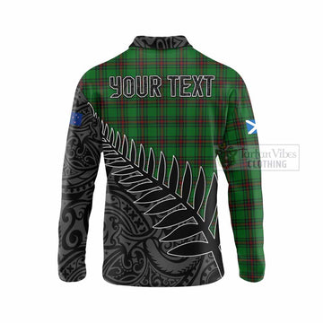 Logie Crest Tartan Long Sleeve Polo Shirt with New Zealand Silver Fern Half Style - Tartan Vibes Clothing