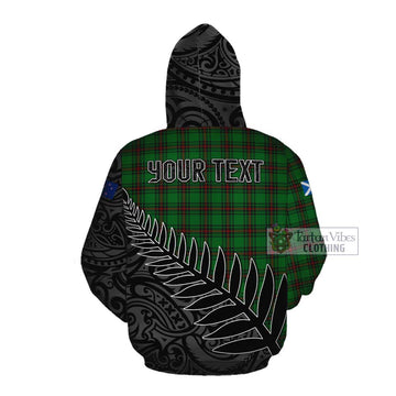 Logie Crest Tartan Cotton Hoodie with New Zealand Silver Fern Half Style Pullover Hoodie - Tartan Vibes Clothing