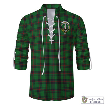 Logie Tartan Men's Scottish Traditional Jacobite Ghillie Kilt Shirt with Family Crest - Tartan Vibes Clothing