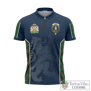 Logie Tartan Zipper Polo Shirt with Family Crest and Lion Rampant Vibes Sport Style - Tartan Vibes Clothing