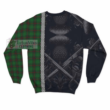 Logie Tartan Sweatshirt with Family Crest Cross Sword Thistle Celtic Vibes - Tartan Vibes Clothing