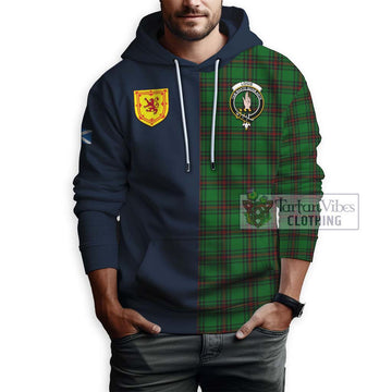 Logie Tartan Hoodie Alba with Scottish Lion Royal Arm Half Style - Tartan Vibes Clothing