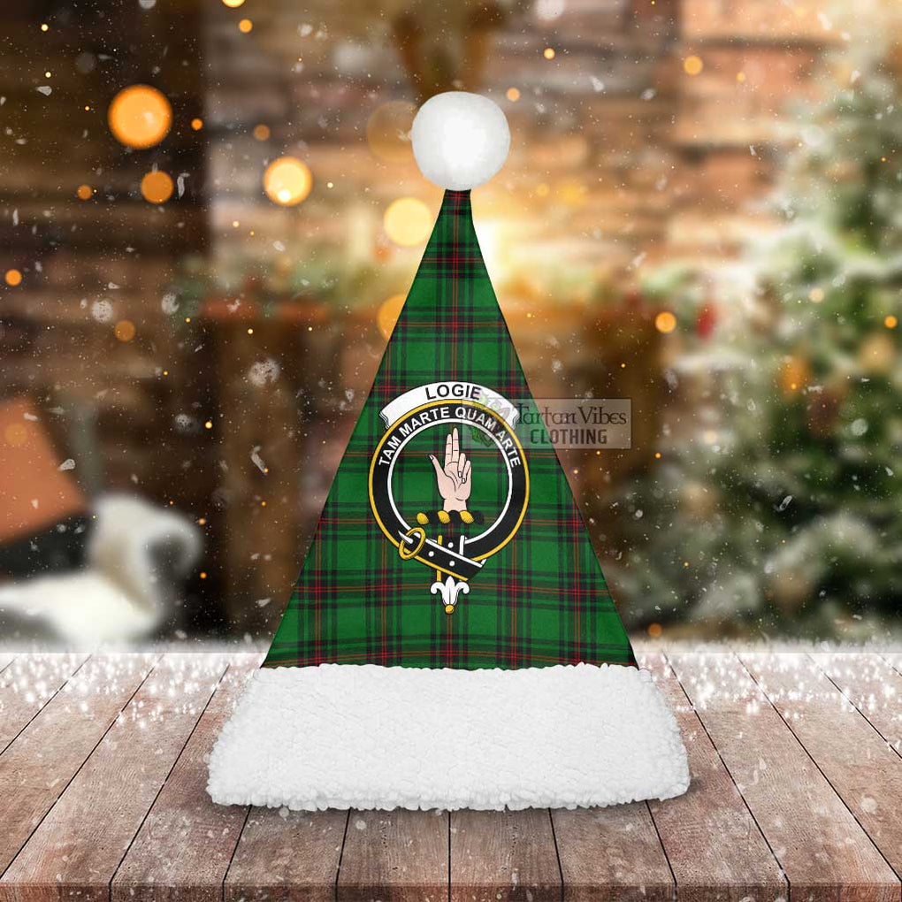 Logie Tartan Christmas Santa Hats with Family Crest - Tartan Vibes Clothing