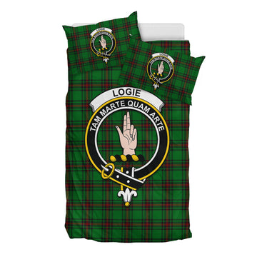 Logie Tartan Bedding Set with Family Crest - Tartan Vibes Clothing