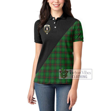 Logie Tartan Women's Polo Shirt with Family Crest and Military Logo Style - Tartan Vibes Clothing
