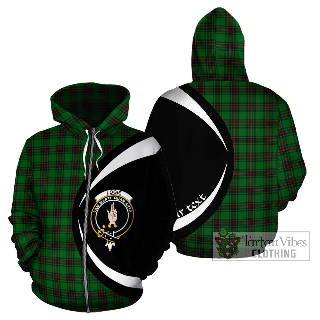 Logie Tartan Hoodie with Family Crest Circle Style - Tartan Vibes Clothing