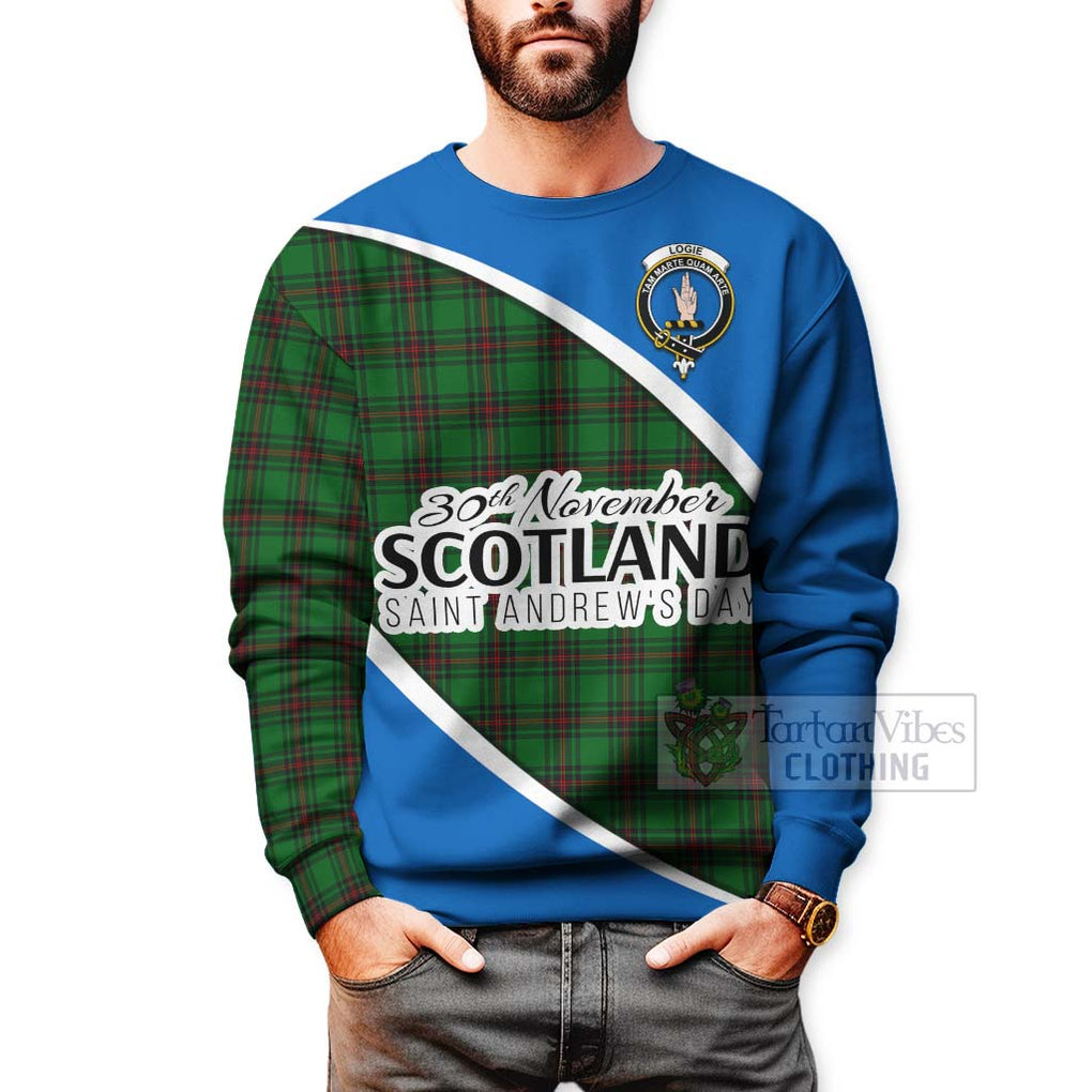 Logie Family Crest Tartan Sweatshirt Celebrate Saint Andrew's Day in Style - Tartan Vibes Clothing