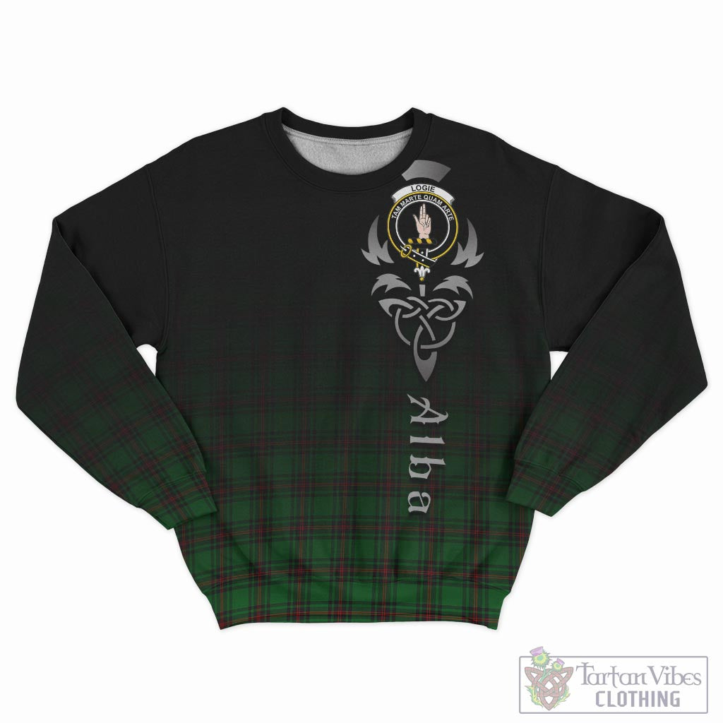Logie Tartan Sweatshirt Featuring Alba Gu Brath Family Crest Celtic Inspired - Tartan Vibes Clothing