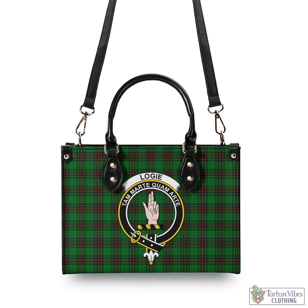 Logie Tartan Luxury Leather Handbags with Family Crest - Tartan Vibes Clothing